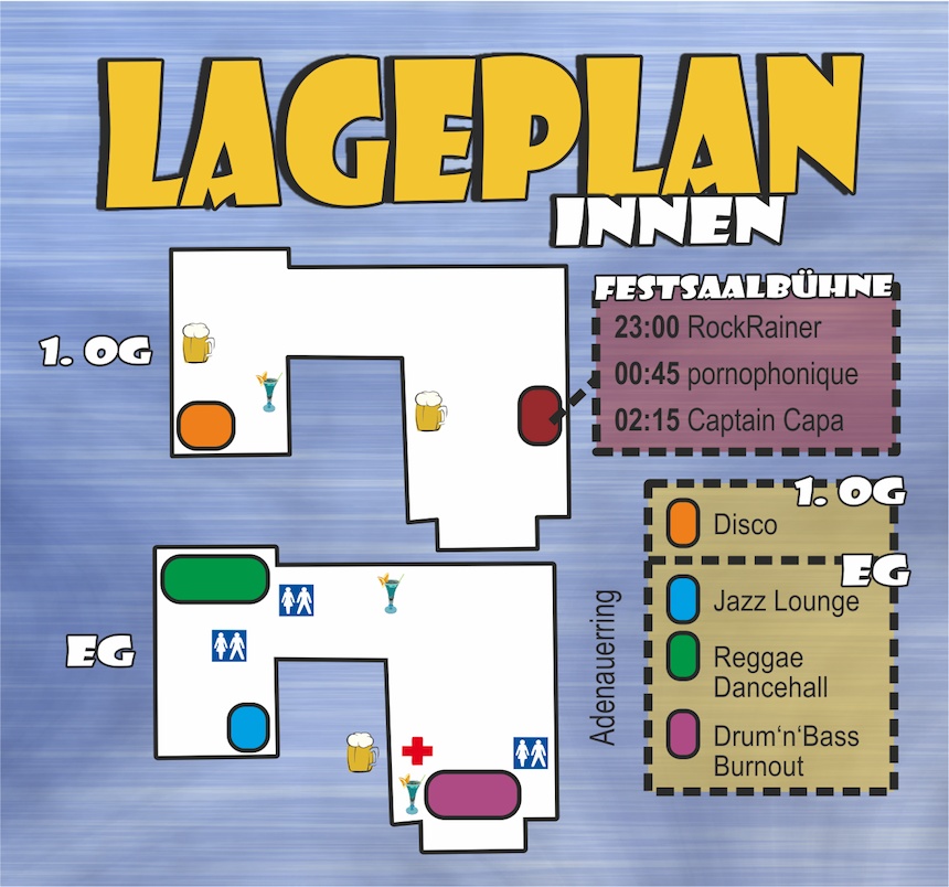 Lageplan des Innenbereiches